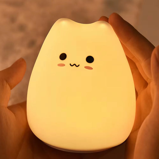 Cute Bunny Cartoon Night Light - USB Rechargeable Touch Dimming, Children'S Bedside Sleep Gift
